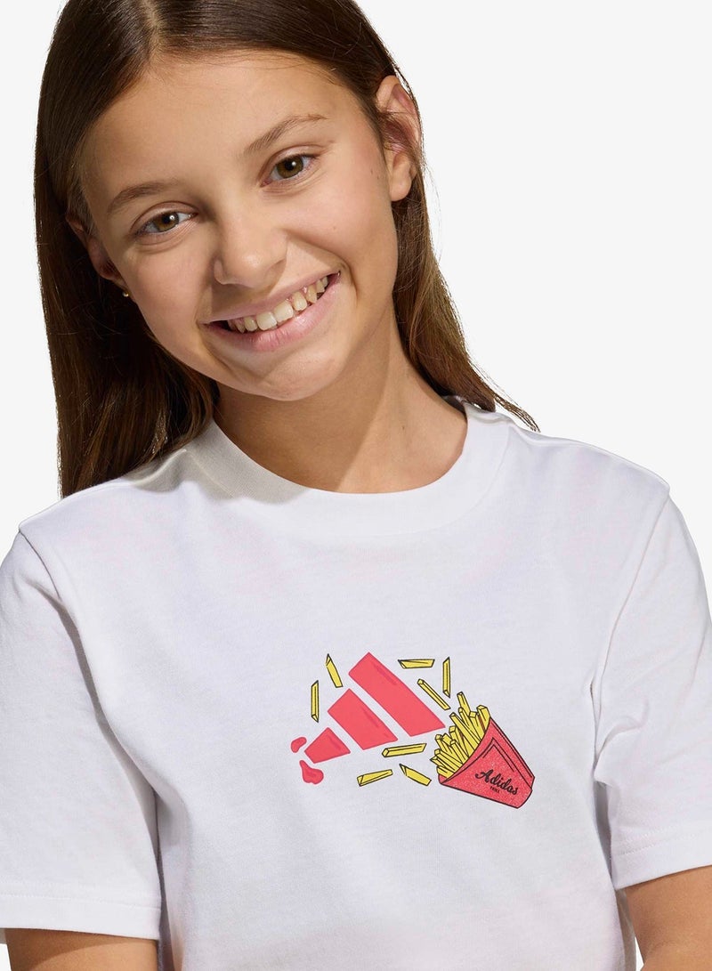 اديداس تيشيرت بطباعة جرافيك طعام الشباب - Image 5